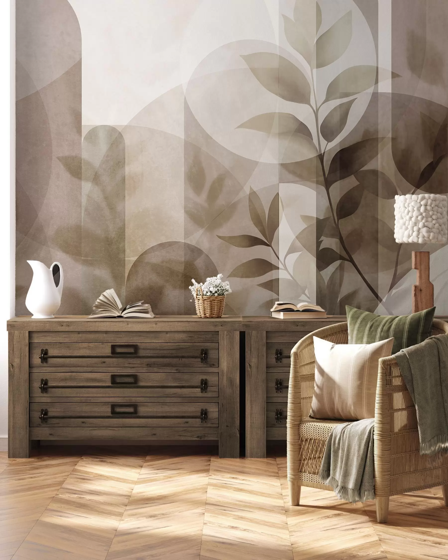 Fotobehang Bladeren en bogen w10088