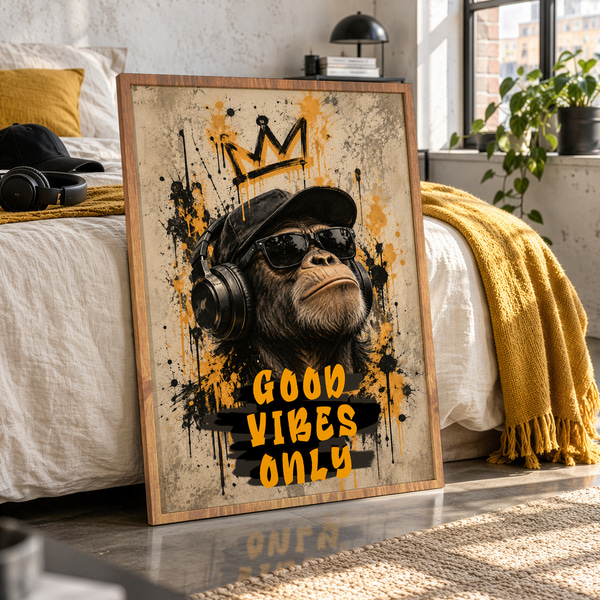 Poster Koning van de goede vibes, Posters Insecten en dieren, f50642wo : Uwalls