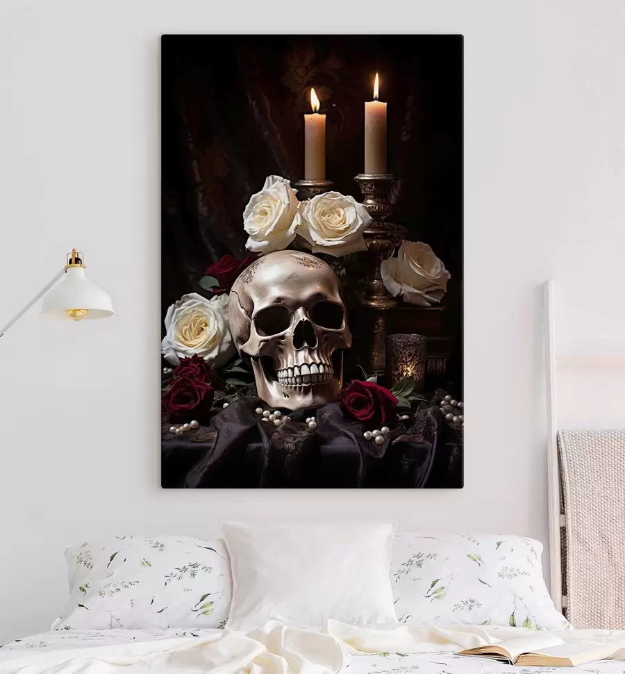 Fotobehang Nachtelijk stilleven bij kaarslicht s50916