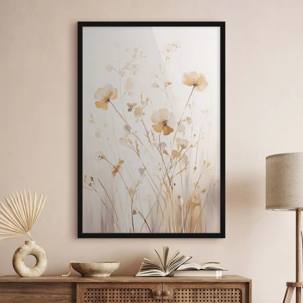 Affiche Fleurs sauvages aériennes baignées de rayons de soleil f50920