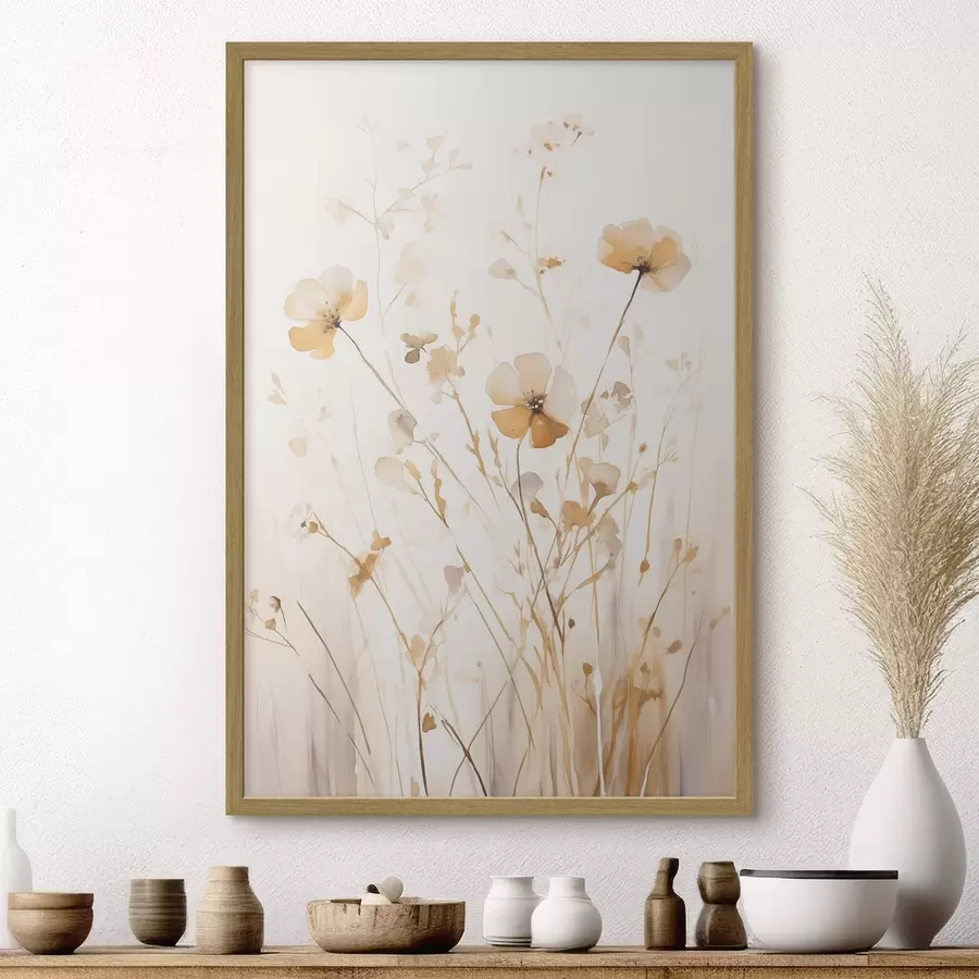 Papier peint photo Fleurs sauvages aériennes baignées de rayons de soleil f50920