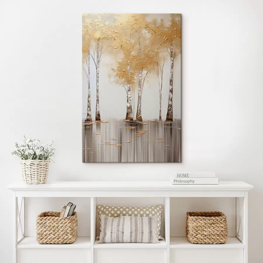  Peintures Arbres texturés au feuillage abstrait, art moderne s50954