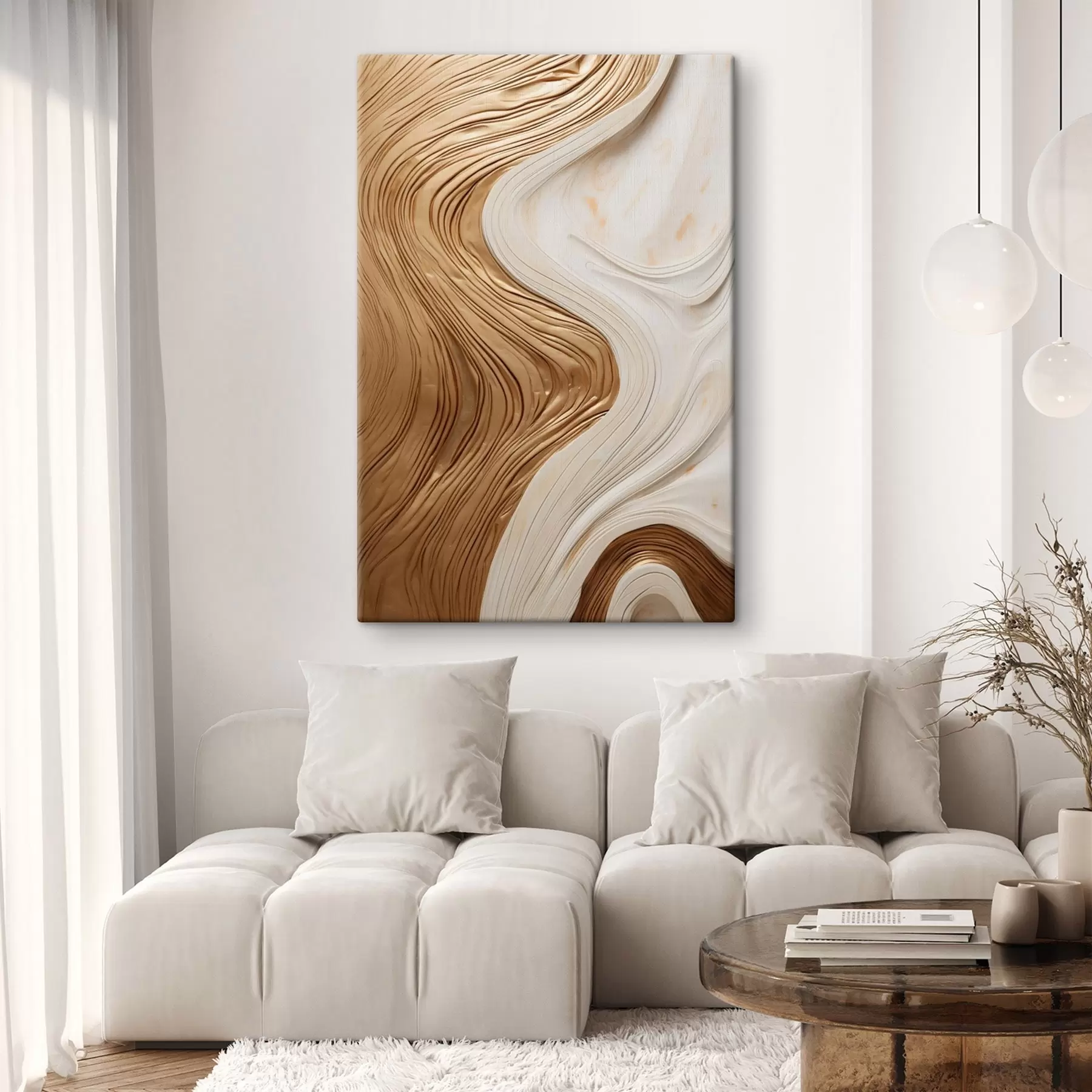  Peintures Tourbillon de lignes ambrées s50962