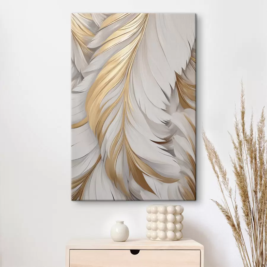  Schilderijen Grote, decoratieve veren, verfijnde details en een delicate textuur s50970
