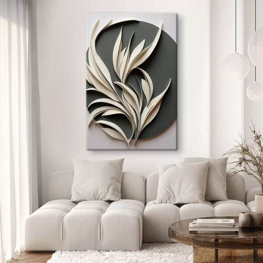  Peintures Feuilles en arrière-plan vert, avec des textures superposées et des ombres s50975