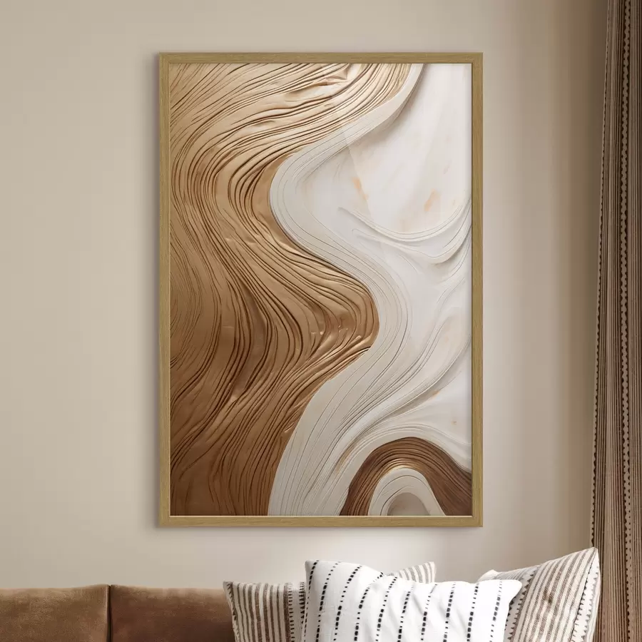 Fotobehang Abstracte wervelende lijnen die een kunstwerk met textuur en een moderne, minimalistische uitstraling creëren f50962