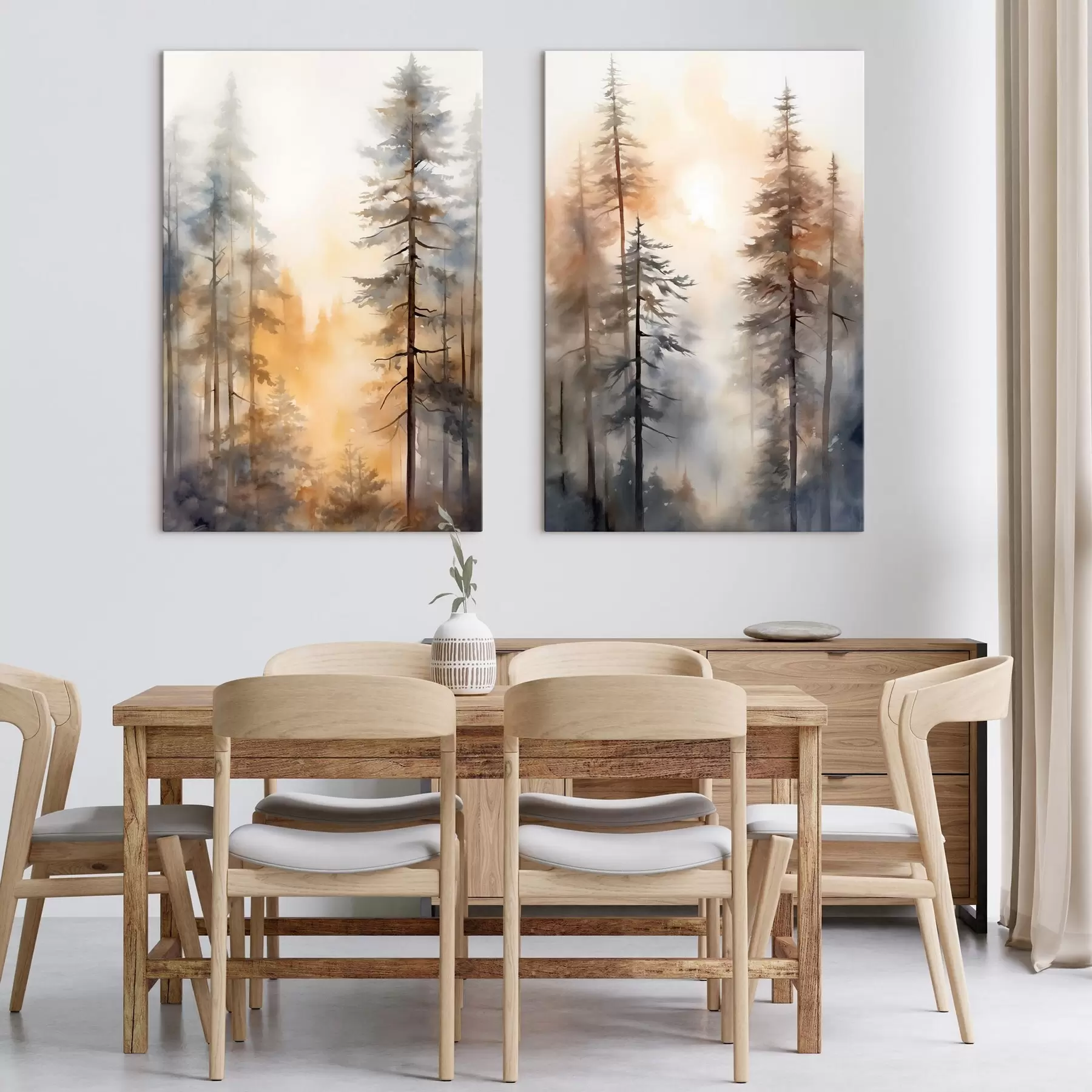  Peintures Forêt en lumière abricot m31046