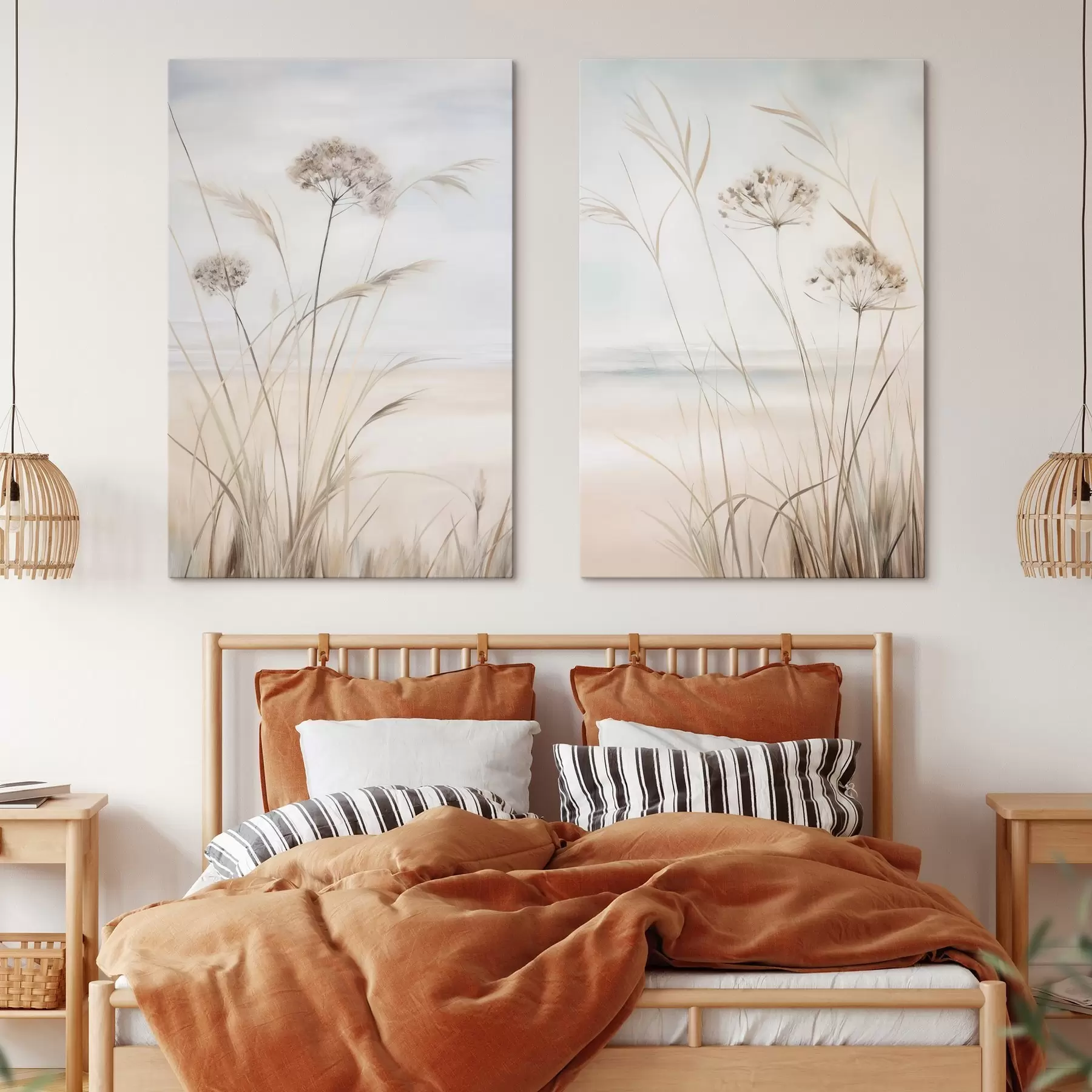  Peintures Tiges fines sur sable pâle m31053