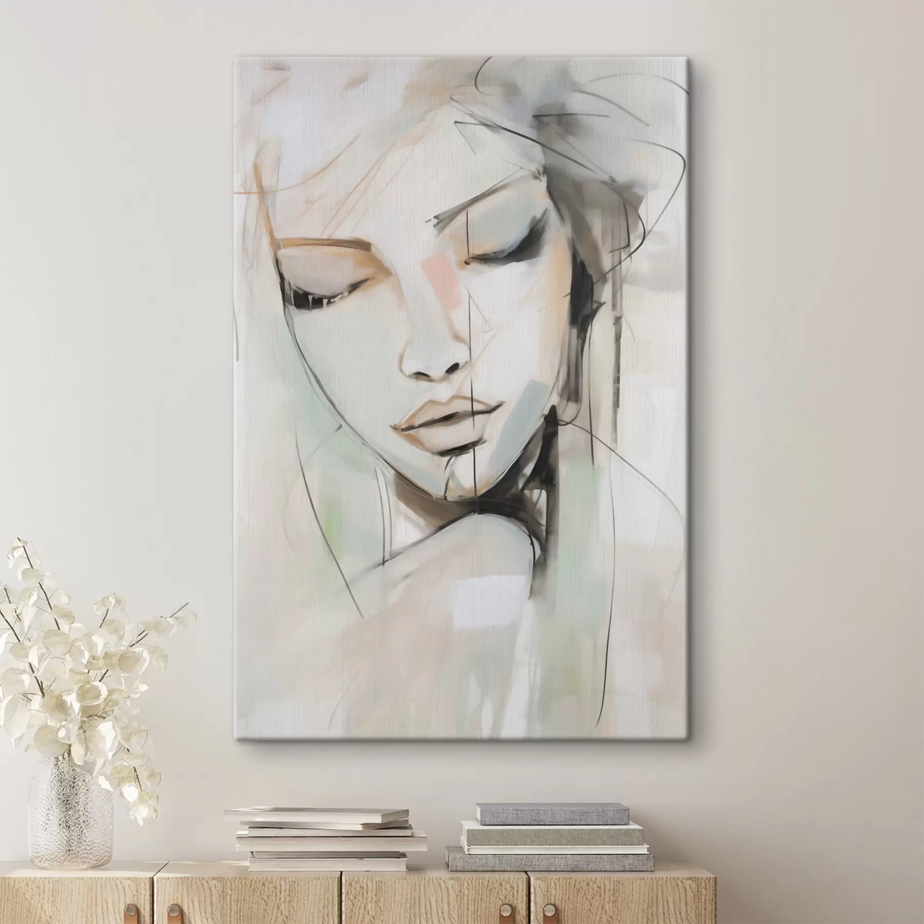  Peintures Portrait aux traits de crayon s50979