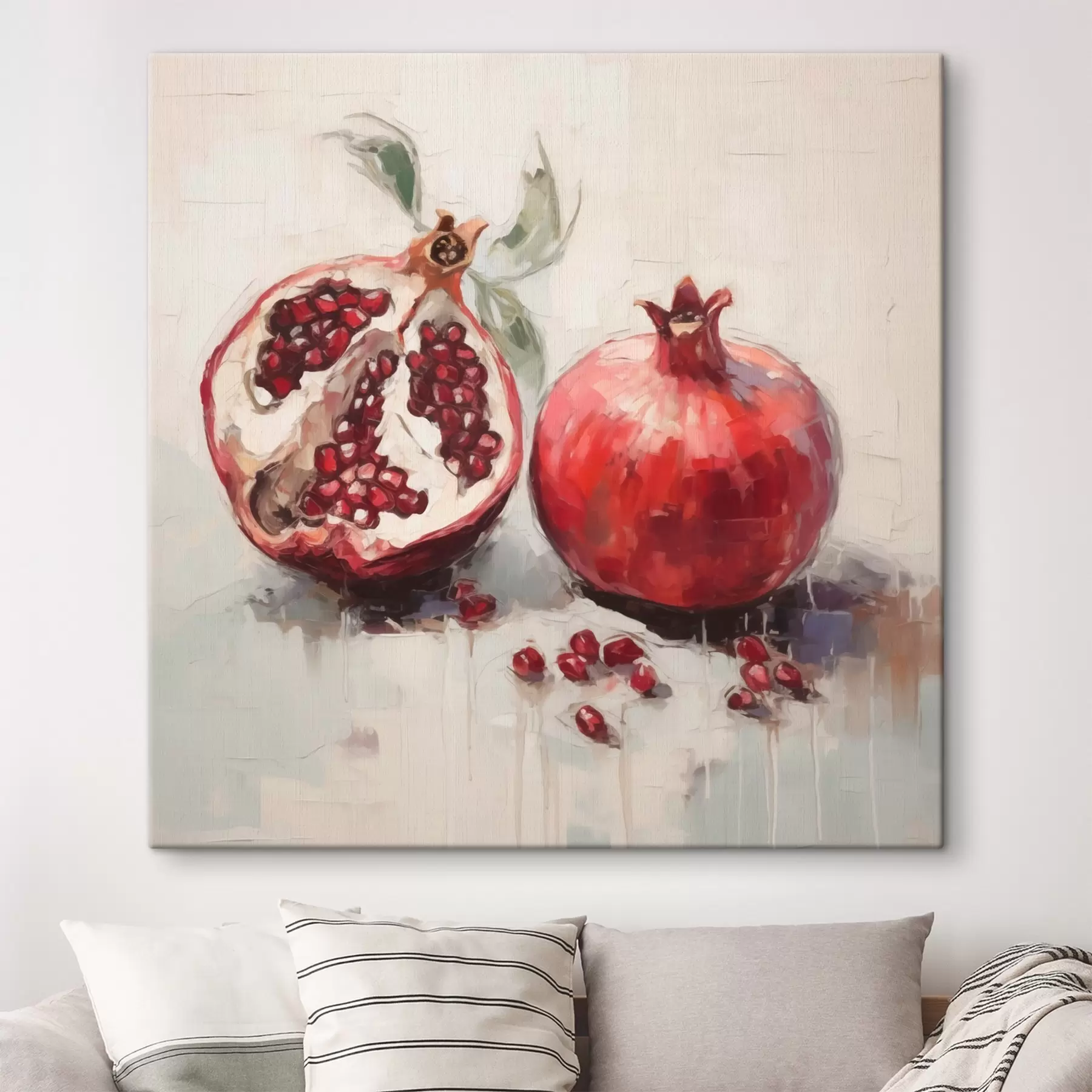  Schilderijen Rijpe granaatappels, schilderij in imitatietechniek s50981