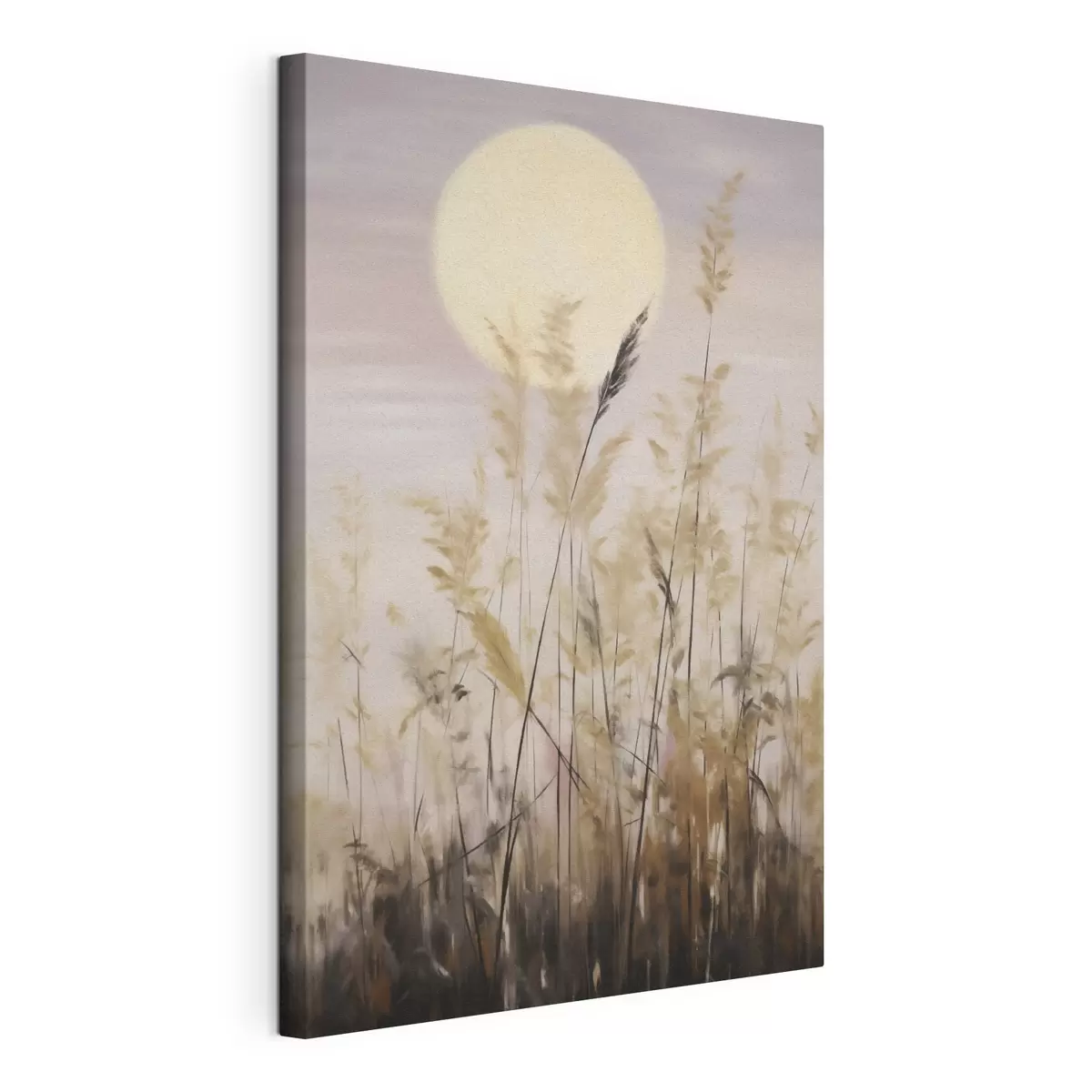  Peintures Herbes stylisées sur fond de lune, imitation d'un tableau s50985