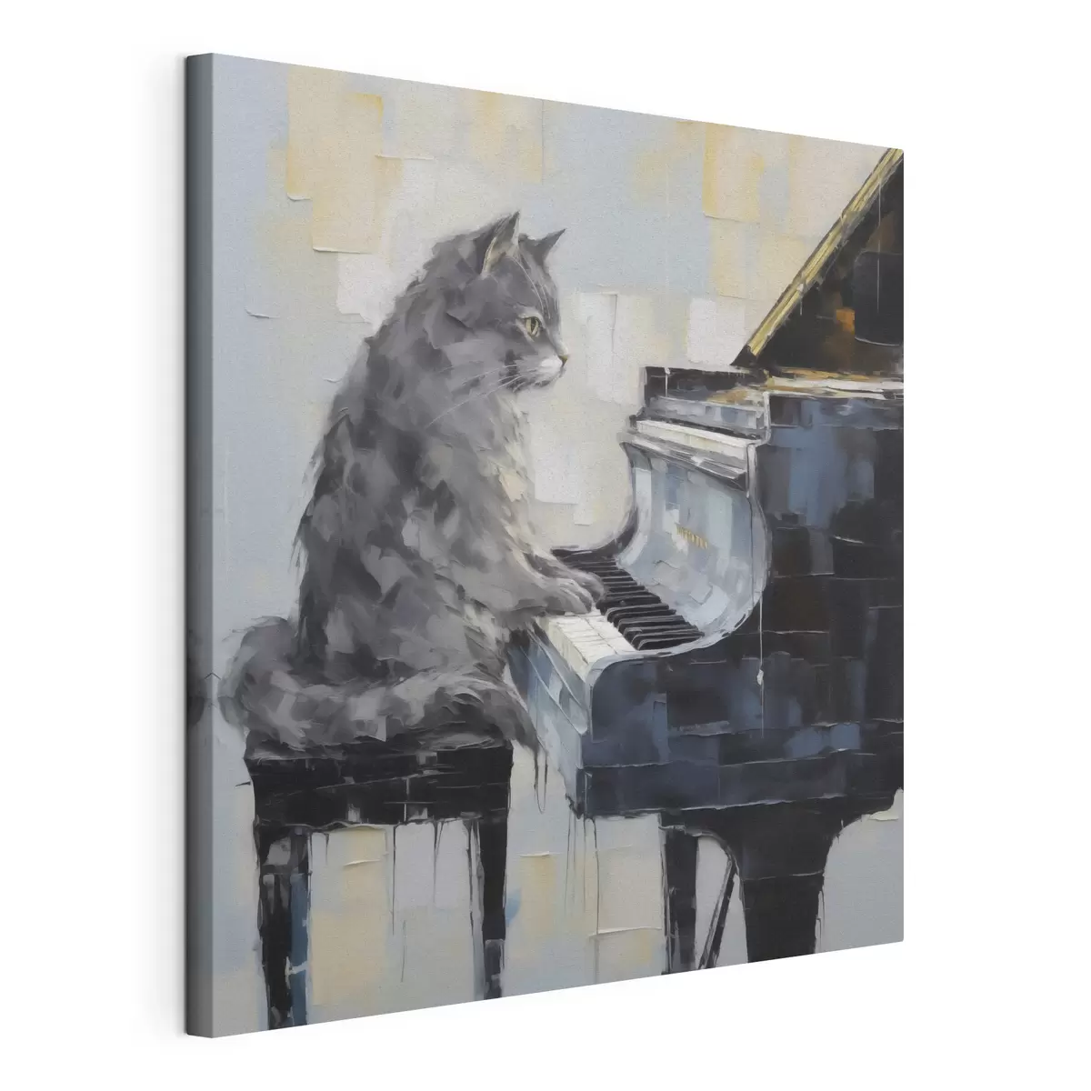  Peintures Chat jouant du piano à queue, style « imitation peinture » s50989