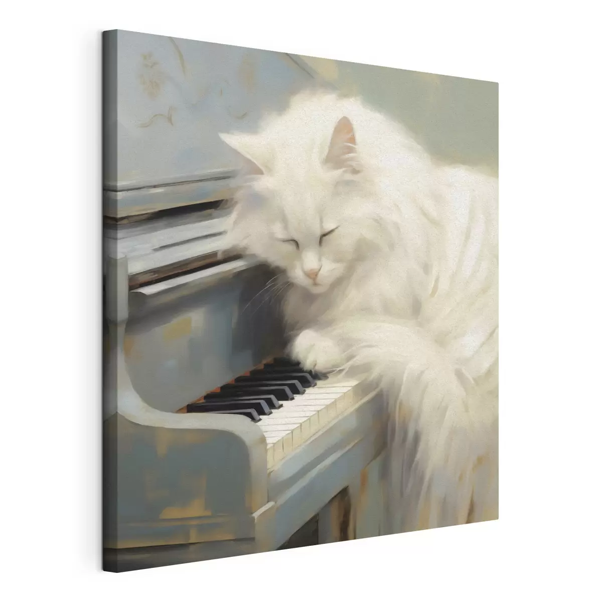  Schilderijen Kat die op pianotoetsen slaapt, schilderijreproductie s50990