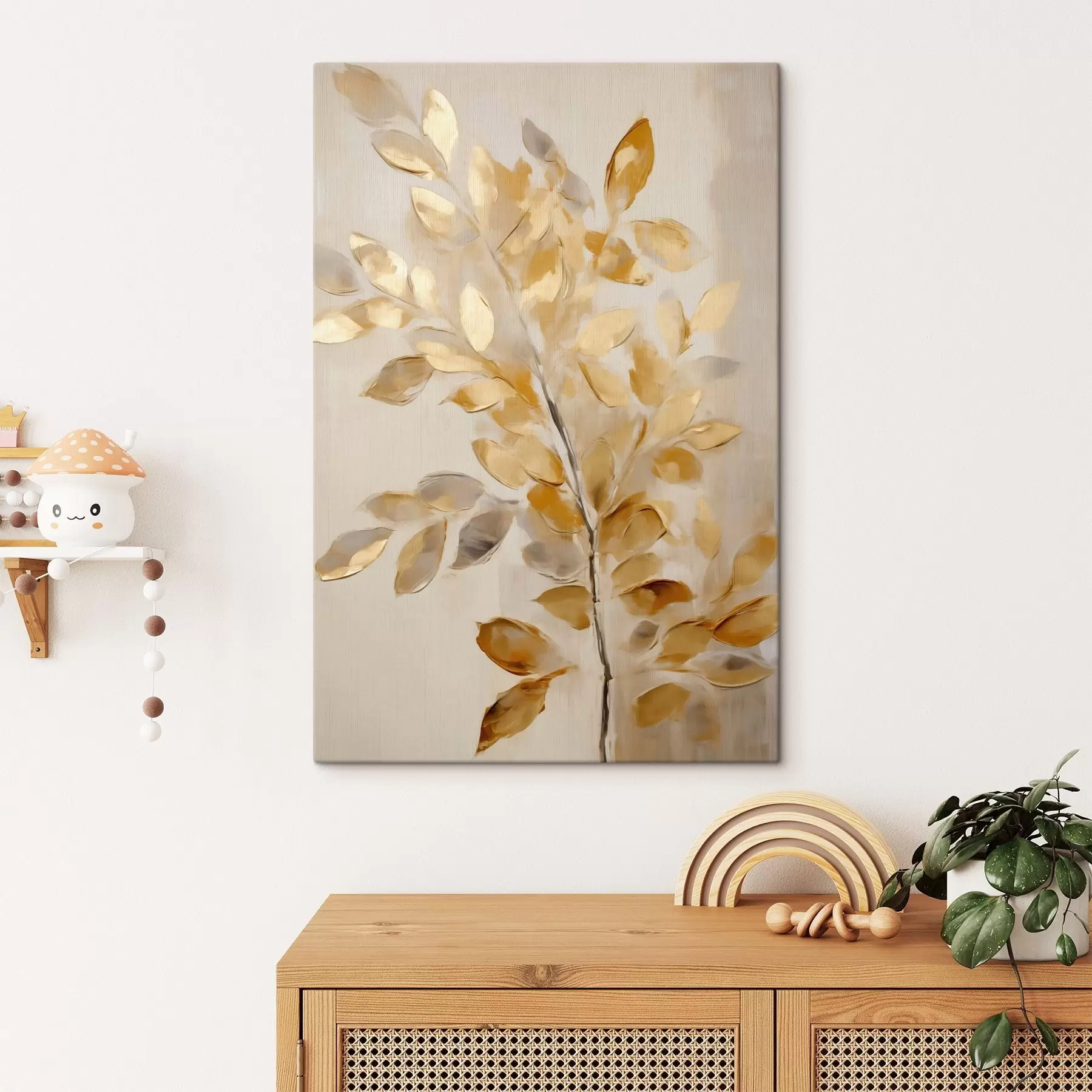 Schilderijen Gouden bladeren ontvouwen zich s50993