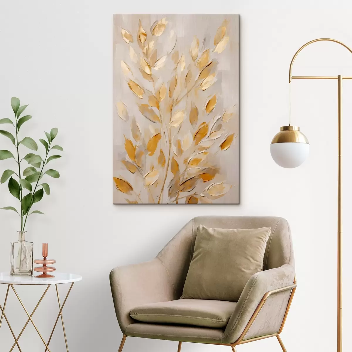  Schilderijen Abstrakt bladwerk, imitatieschilderij s50994