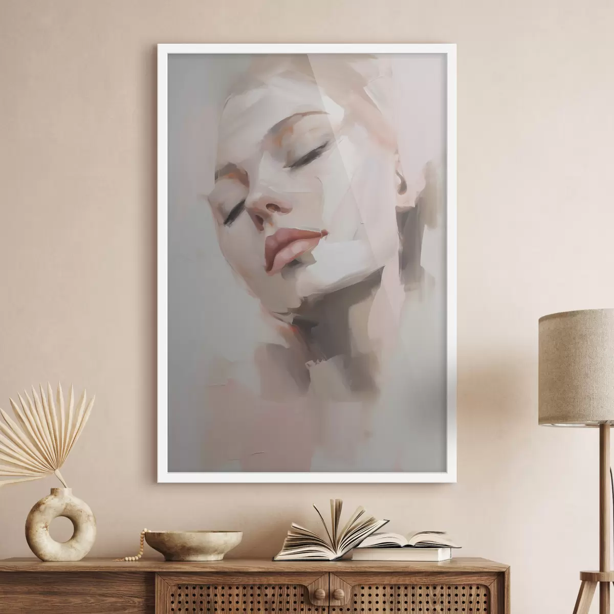 Poster Abstract portret van een jonge vrouw f50977