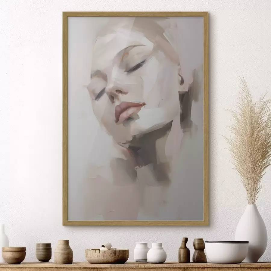 Fotobehang Abstract portret van een jonge vrouw f50977