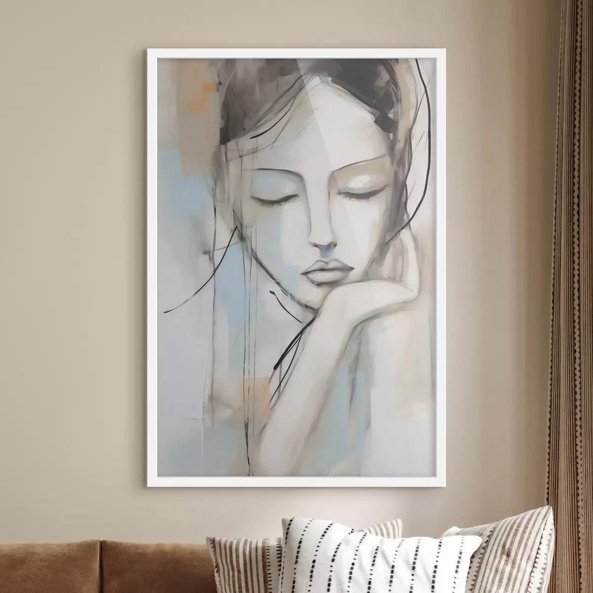 Poster Abstract portret, imitatie van een schilderij f50980