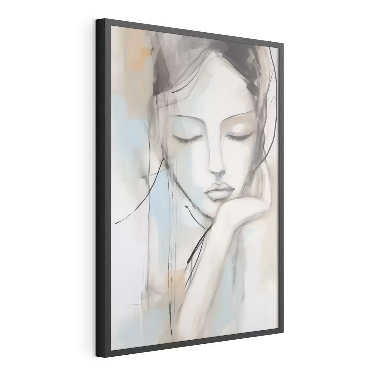 Poster Abstract portret, imitatie van een schilderij f50980