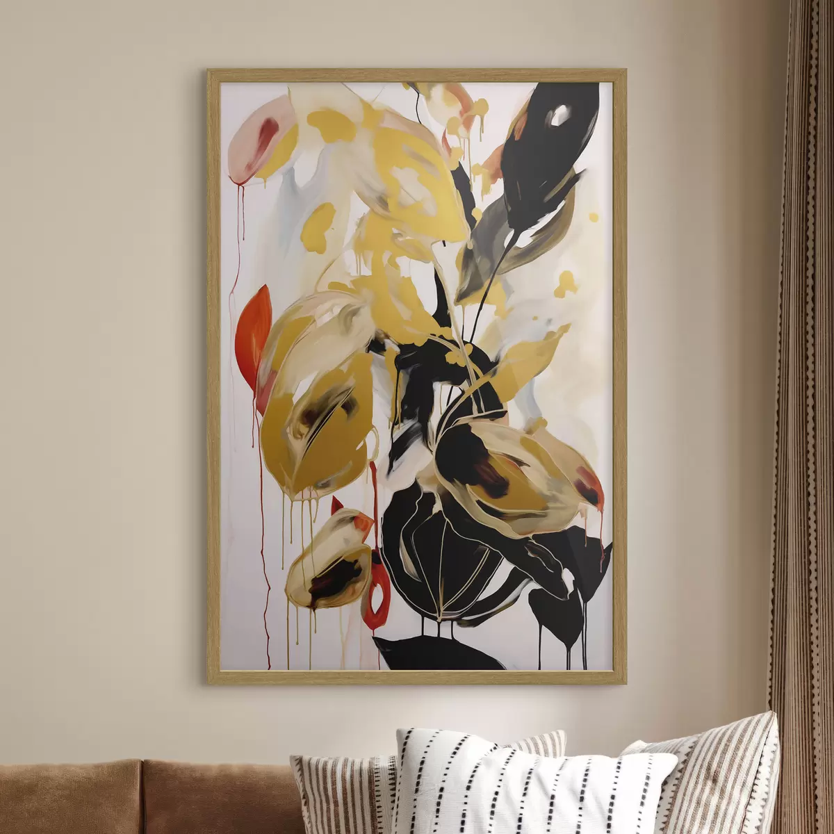 Poster Chaotische abstractie, imitatie van de schilderkunst f50984
