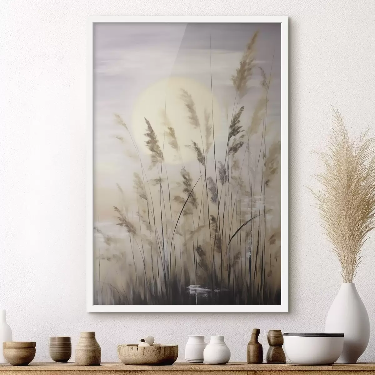 Poster Abstracte kruiden, schilderij in imitatietechniek f50986