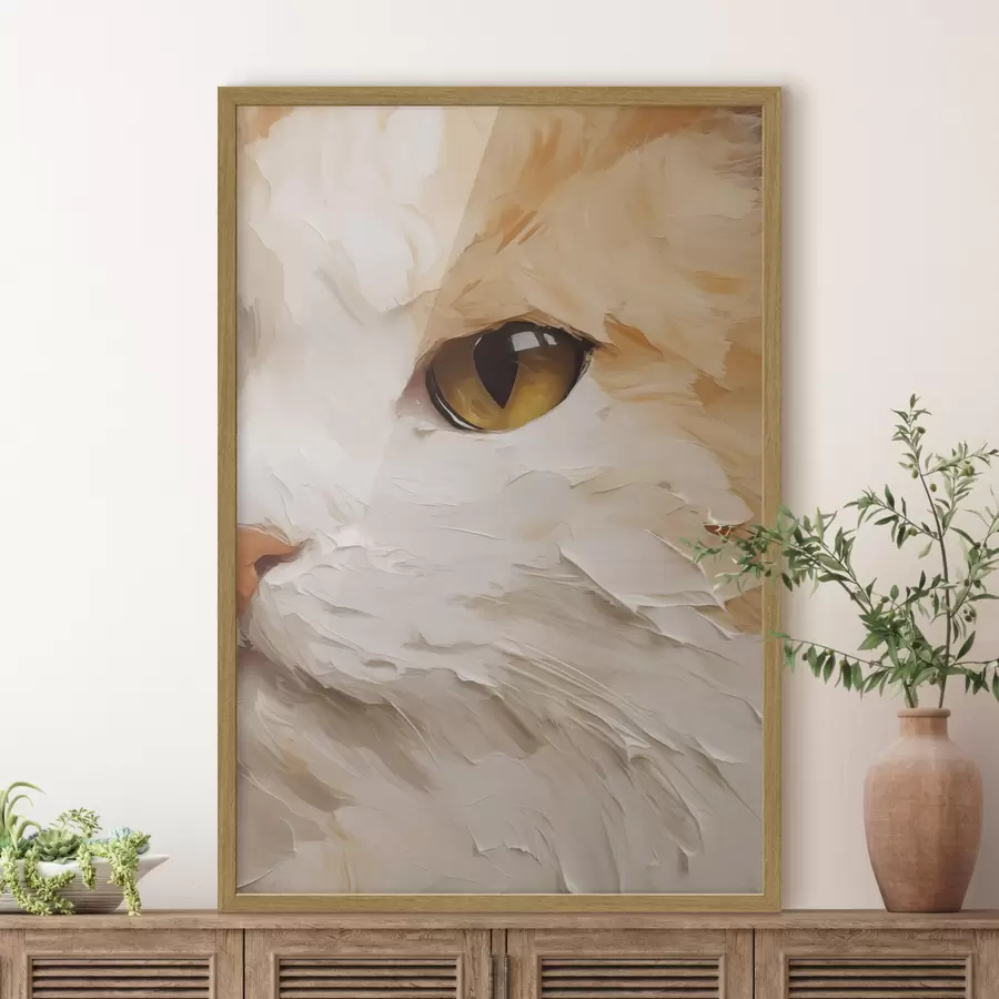 Fotobehang Kat, schilderij in imitatie f50988