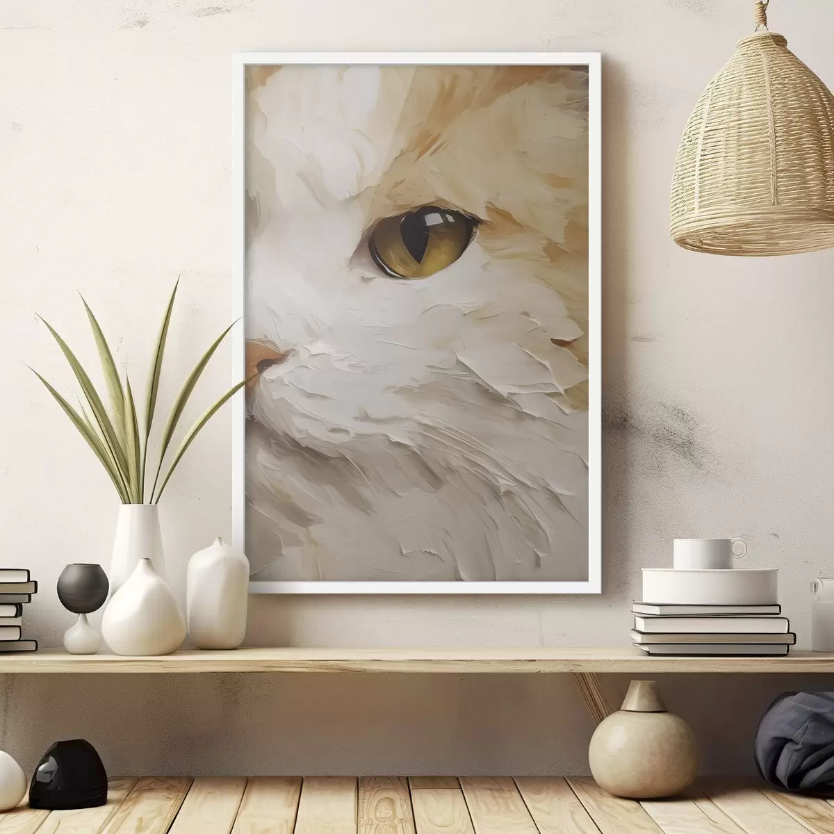 Poster Kat, schilderij in imitatie f50988