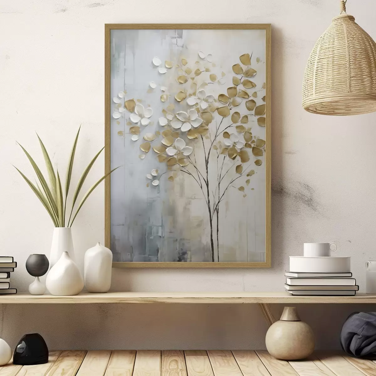Poster Abstracte boom, imitatieschilderij f50991