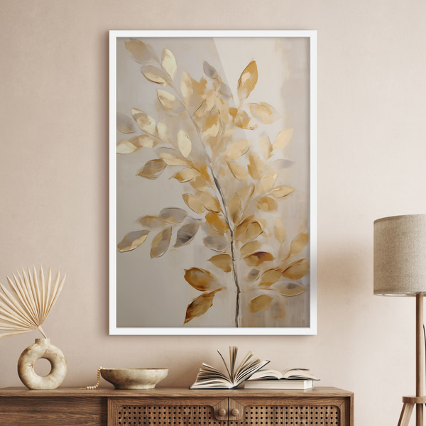 Poster Bladeren, imitatieschilderij, Affiches Uniek, f50993wh : Uwalls