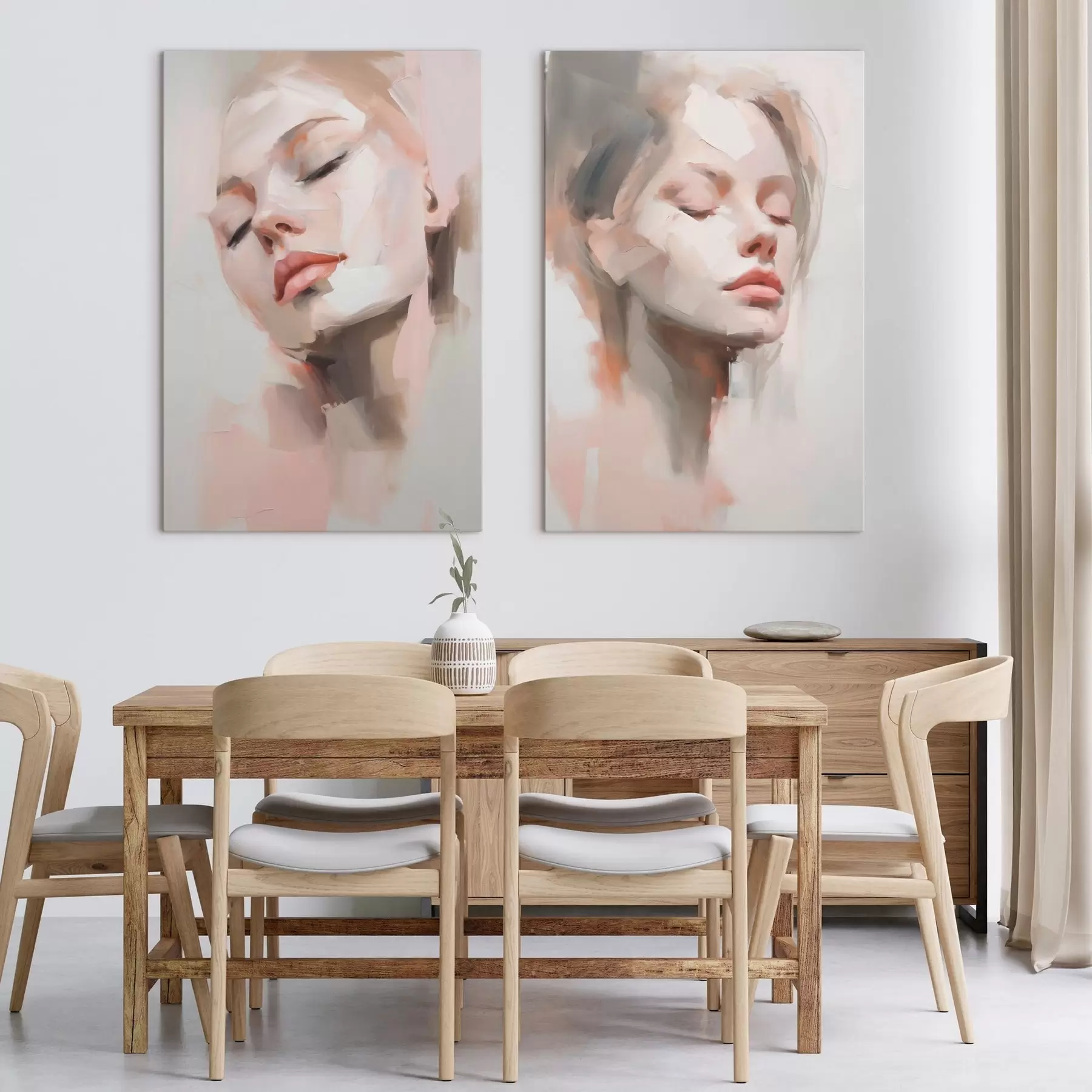  Peintures Visages aux touches rosées m31058