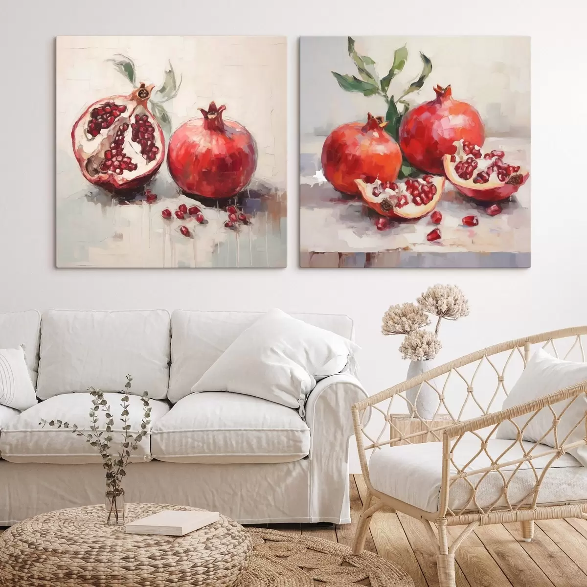  Schilderijen Rijpe granaatappels, schilderij in imitatietechniek m31060