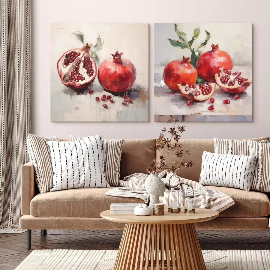 Schilderijen Rijpe granaatappels, schilderij in imitatietechniek m31060
