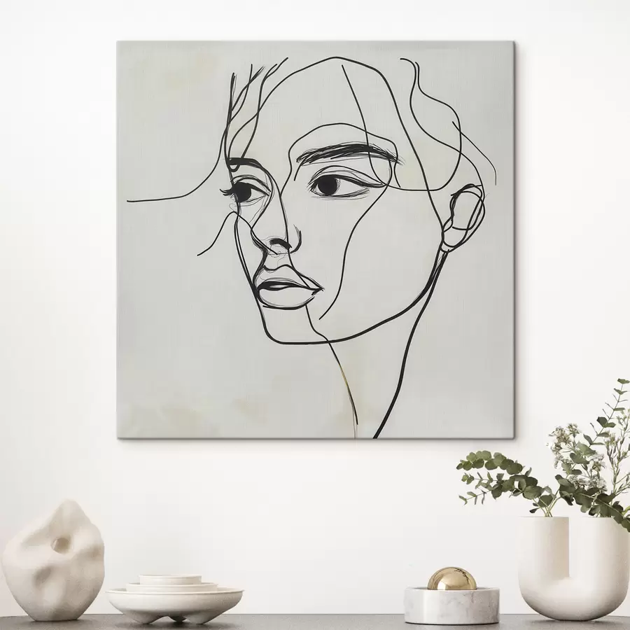  Schilderijen Lineair portret van een gezicht s51002
