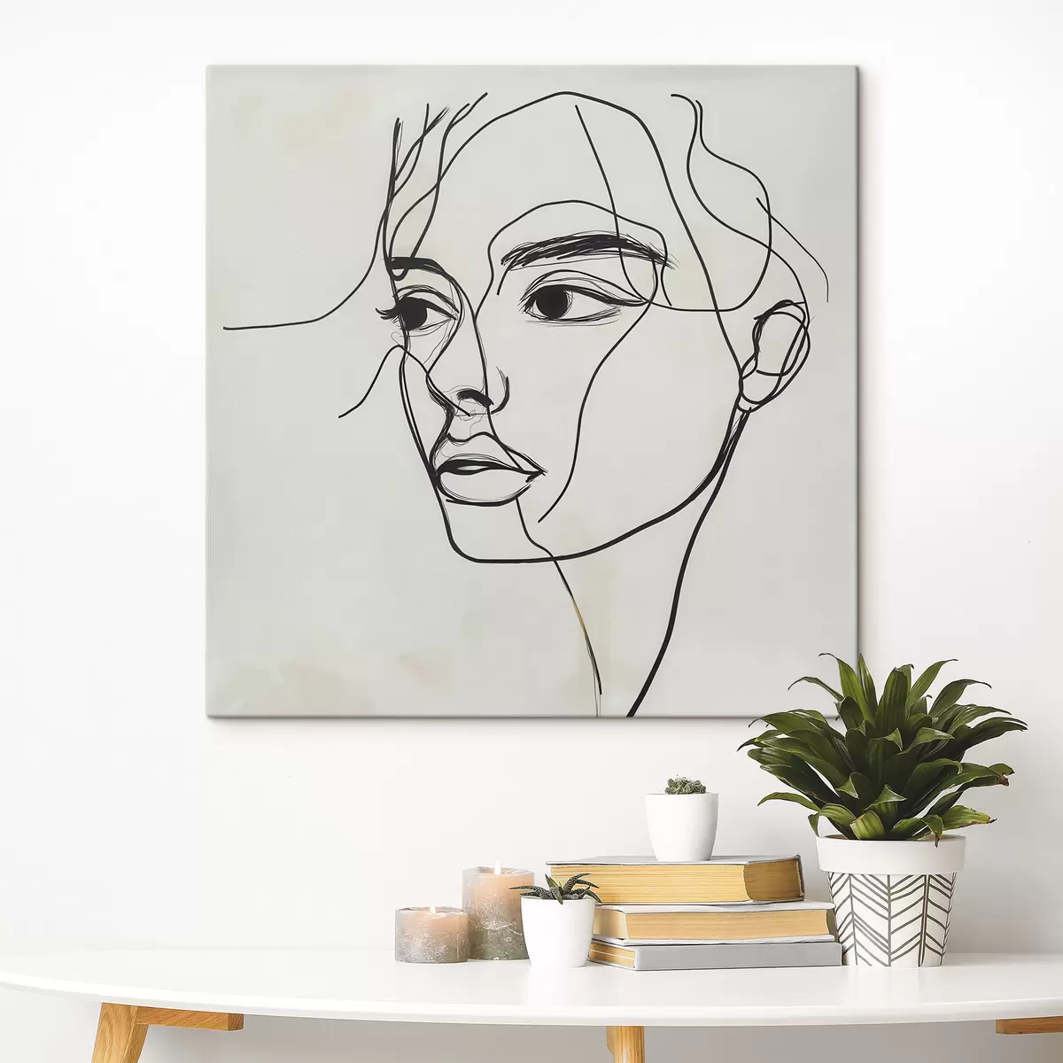  Peintures Portrait linéaire d'un visage s51002