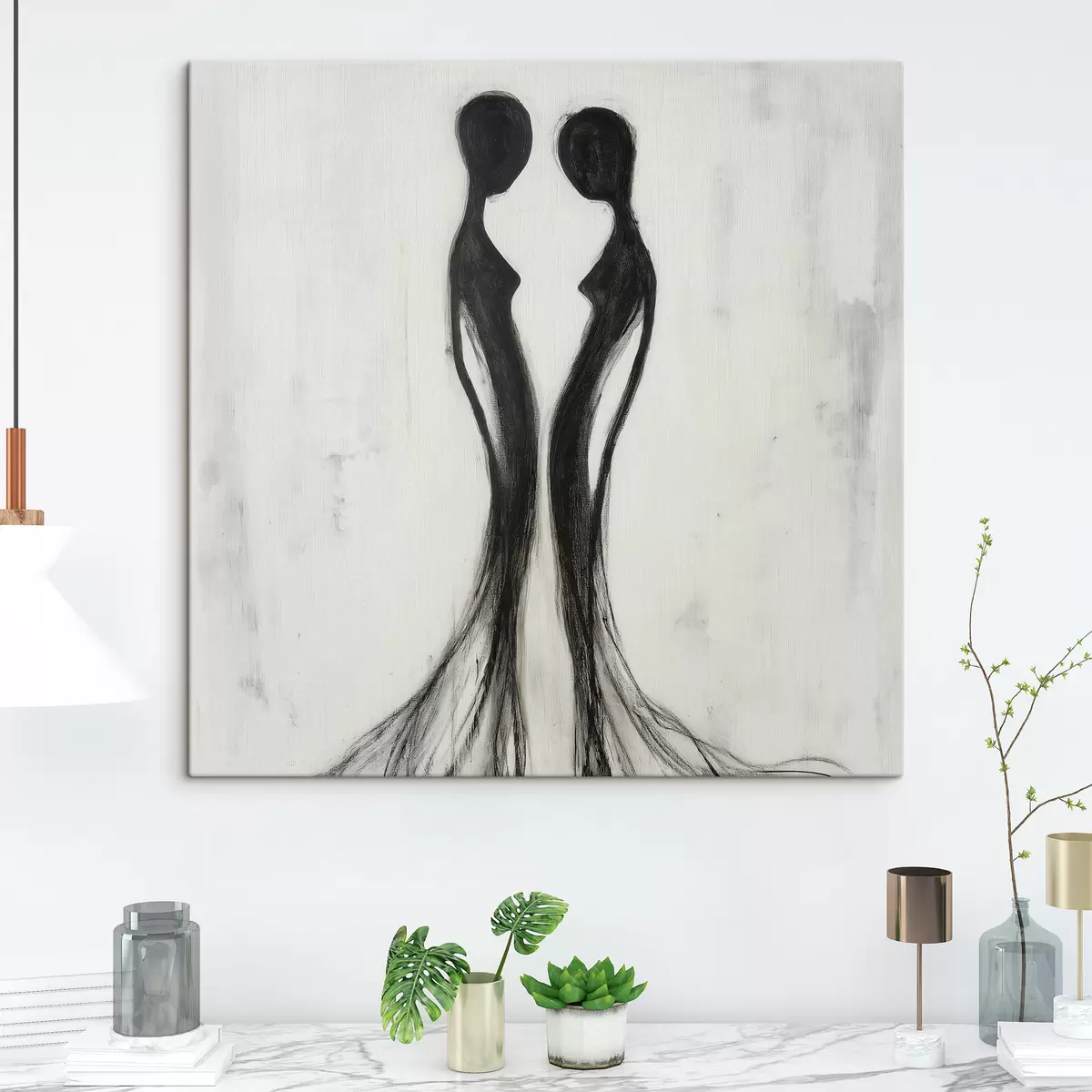  Peintures Silhouettes féminines abstraites s51004