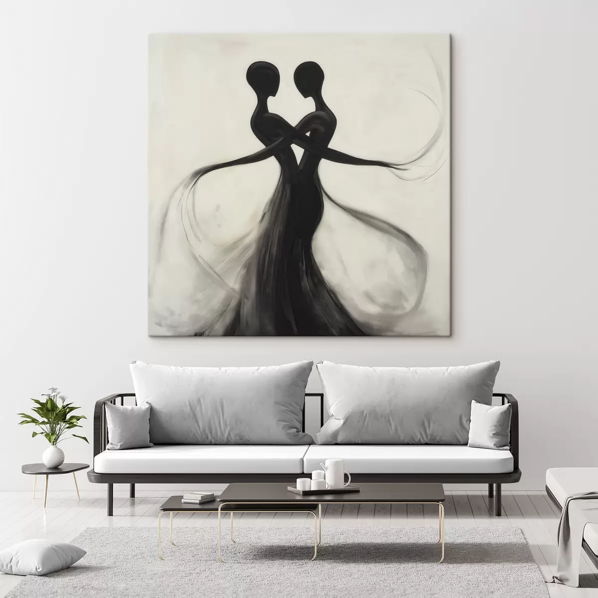 Peintures Silhouettes abstraites entrelacées s51005