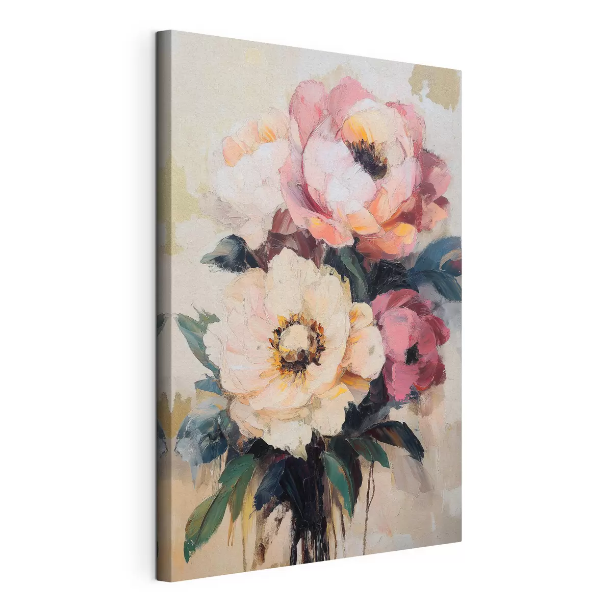  Peintures Pivoines roses et crème s51007