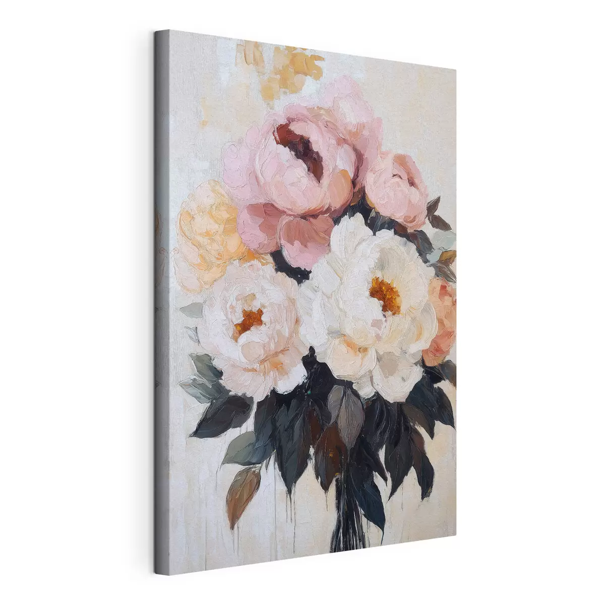  Schilderijen Boeket met roze en witte pioenrozen s51008