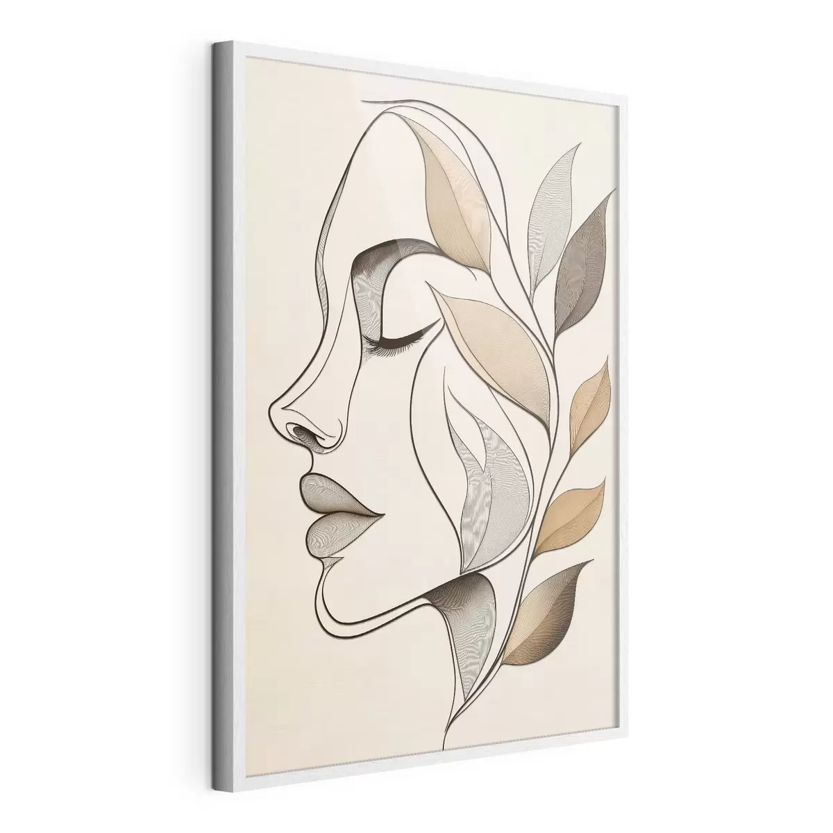 Affiche Profil d'une femme avec des feuilles f50998