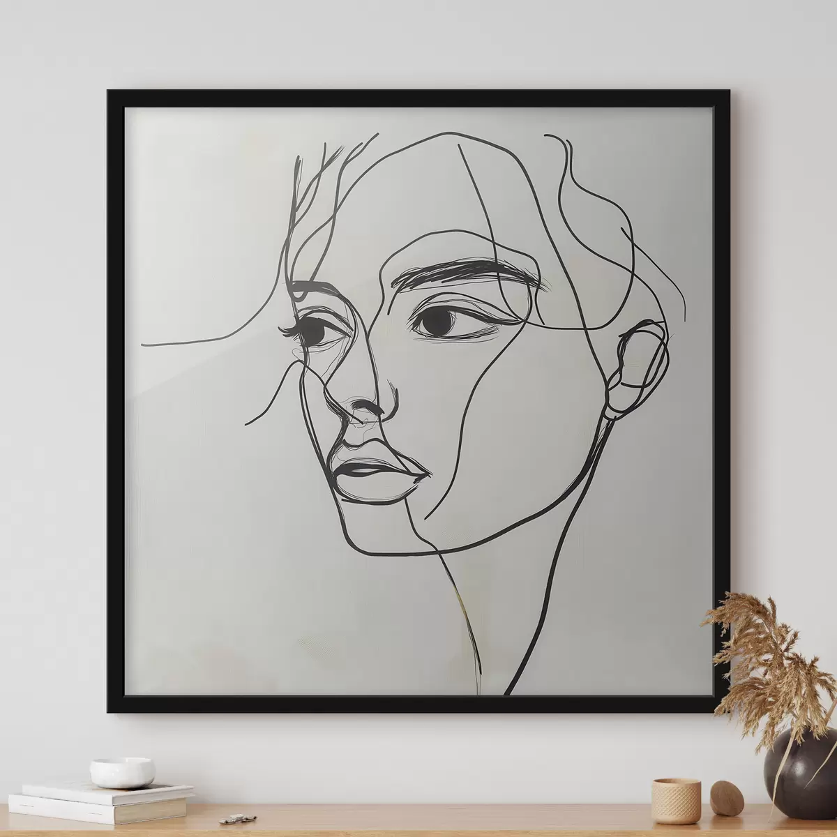 Poster Lineair portret van een gezicht f51002