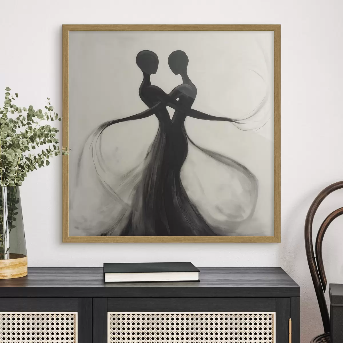 Poster Abstracte, met elkaar verweven silhouetten f51005
