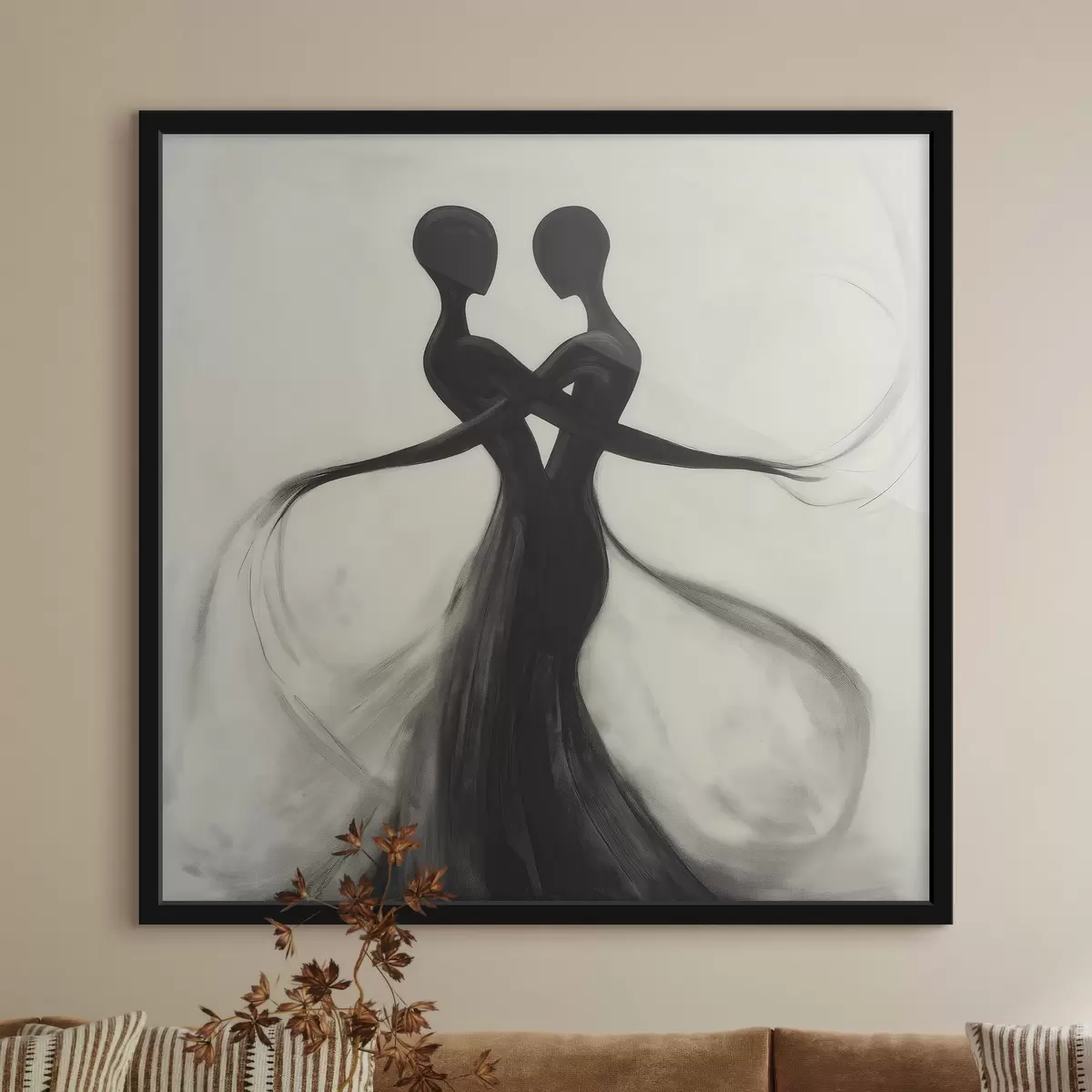 Poster Abstracte, met elkaar verweven silhouetten f51005