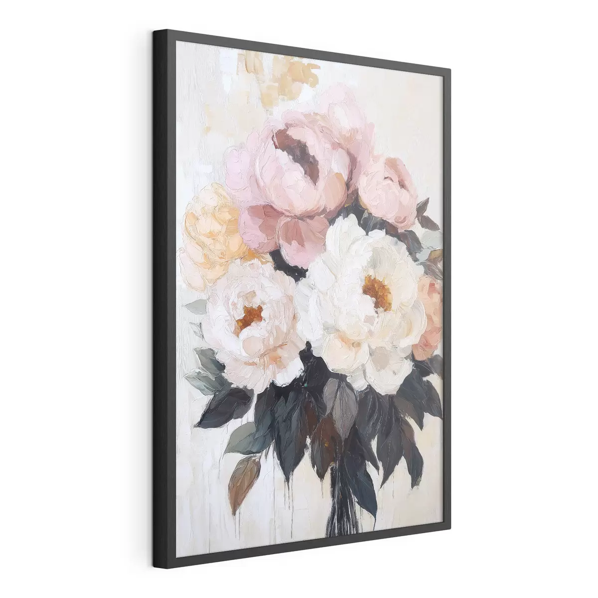 Poster Boeket met roze en witte pioenrozen f51008