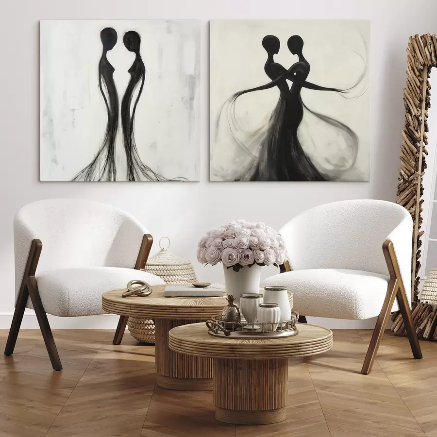  Schilderijen Abstracte silhouetten m31070