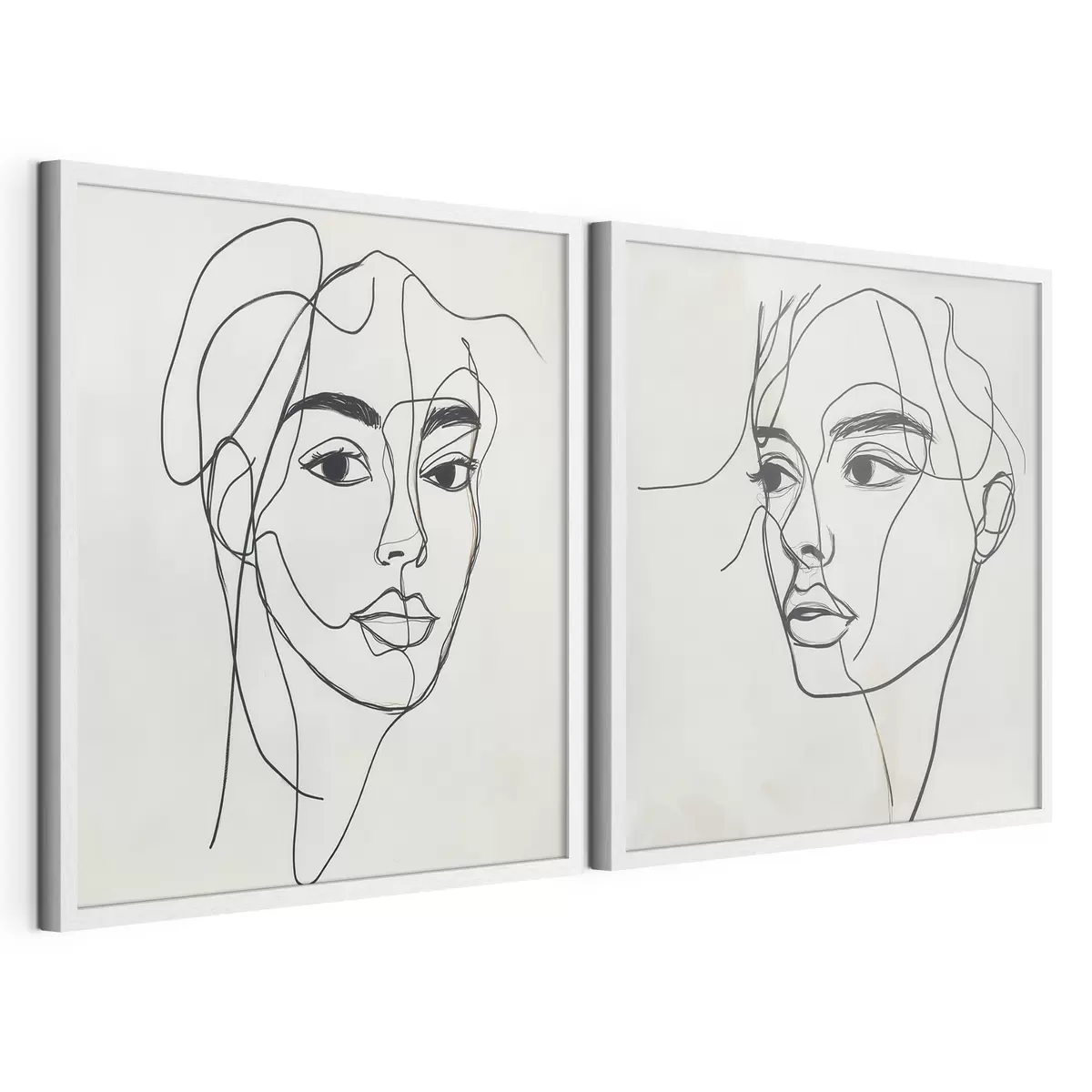 Poster Lineaire abstracte gezichten d31069