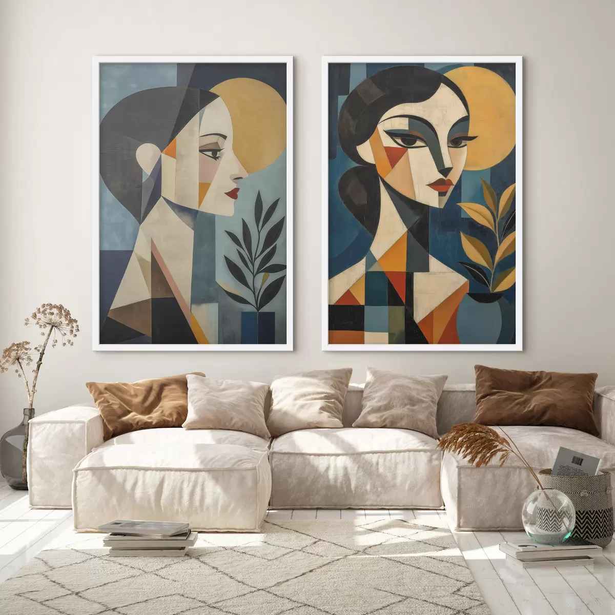 Poster Abstracte geometrische portretten d31072