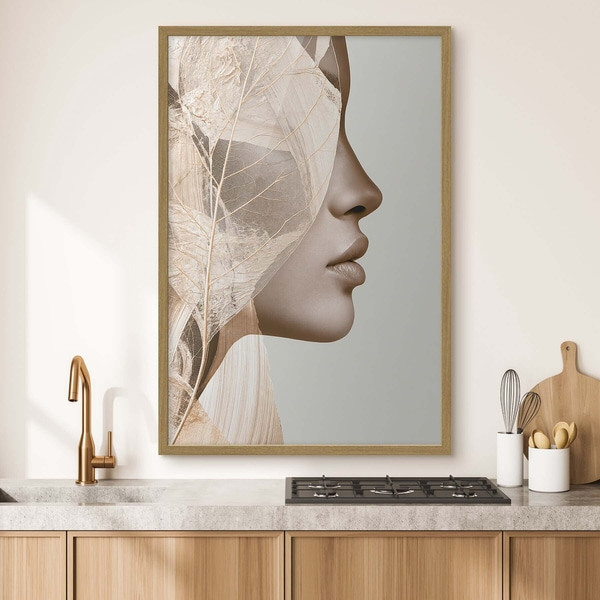 Poster Abstract portret van een vrouw, Posters Mensen, f50865wo : Uwalls