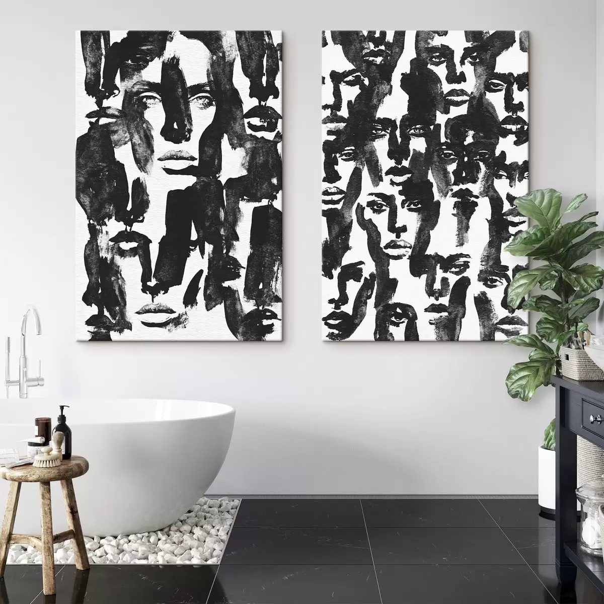  Peintures Visages abstraits m31035