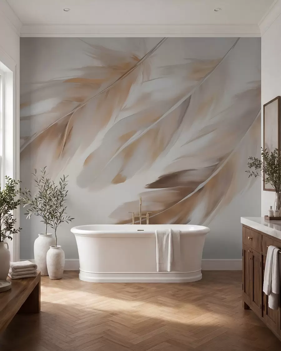 Fotobehang Abstracte veren w05991