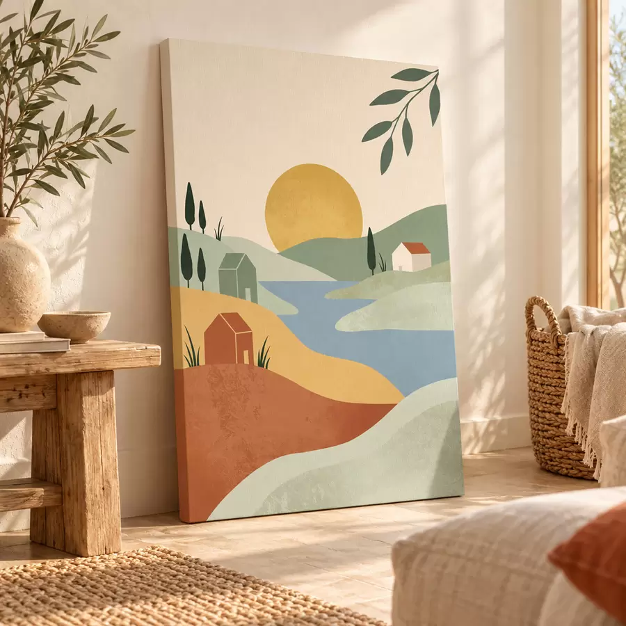 Fotobehang Een vredig landschap bij zonsondergang s50729
